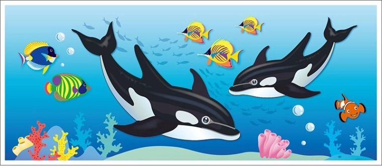 Pegatina decorativa para pared – ballena
