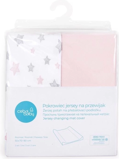 CEBA BABY funda para cambiador 2 uds. 50 × 70–80 cm – Rosa