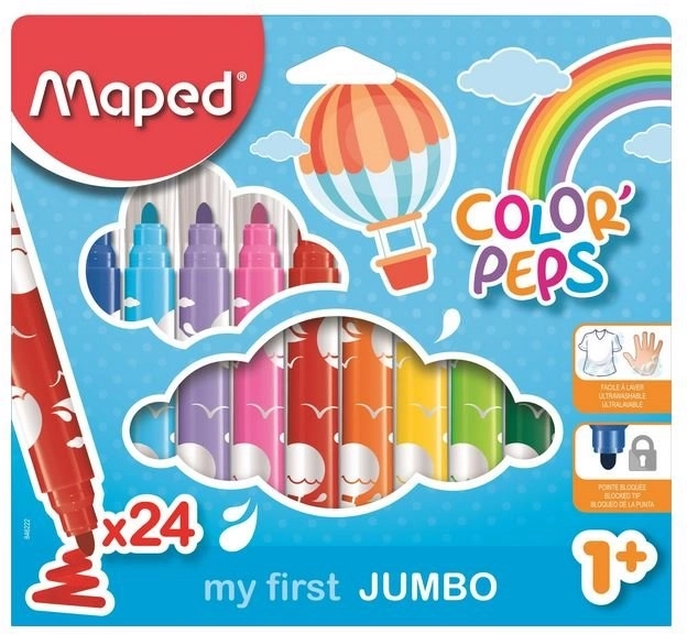 Rotuladores MAPED Color'Peps Early Age Jumbo, 24 uds