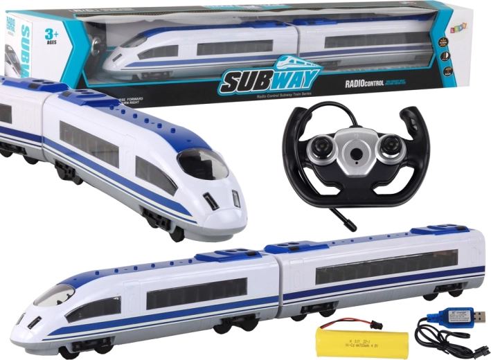 Tren RC de carreras con iluminación 65 cm – blanco