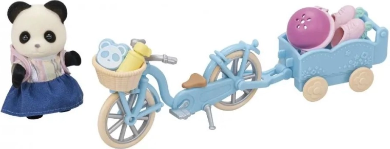 Bicicleta con cesta y remolque