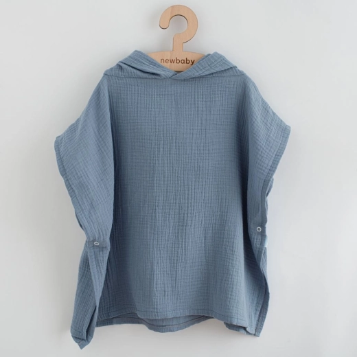Poncho infantil de muselina New Baby Feeling azul 50 cm s