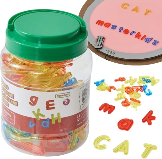 Masterkidz alfabeto transparente: 52 letras de colores para panel luminoso