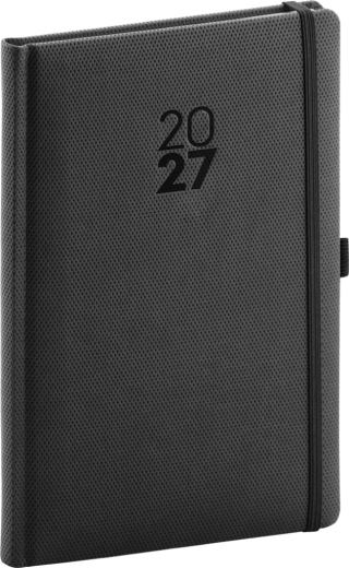 Agenda semanal Notique Diamante 2027 negra 15 × 21 cm