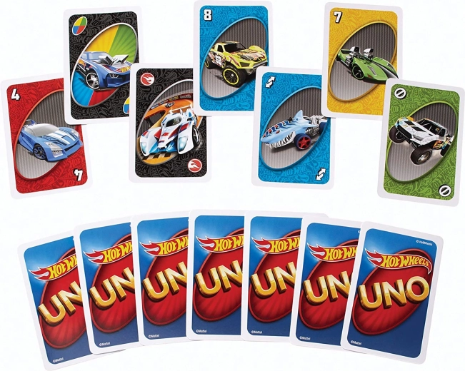 Estilo de carreras Hot Wheels en cada carta