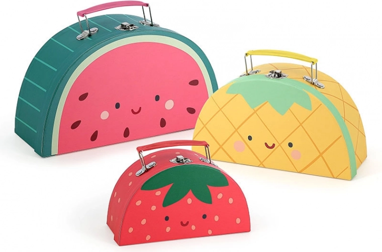 Vilac Set de 3 maletas con motivos de frutas