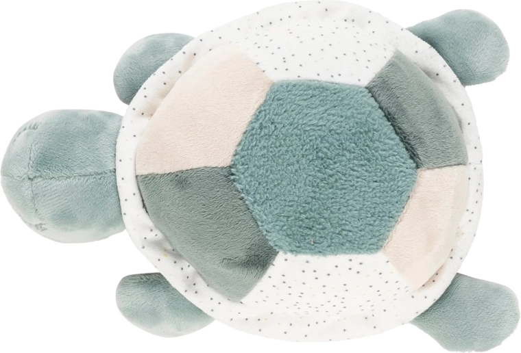 Tortuga de peluche Nattou Lapidou con actividades 19 cm verde