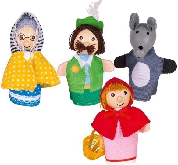 Goki set de marionetas de dedo Caperucita Roja, 4 uds.