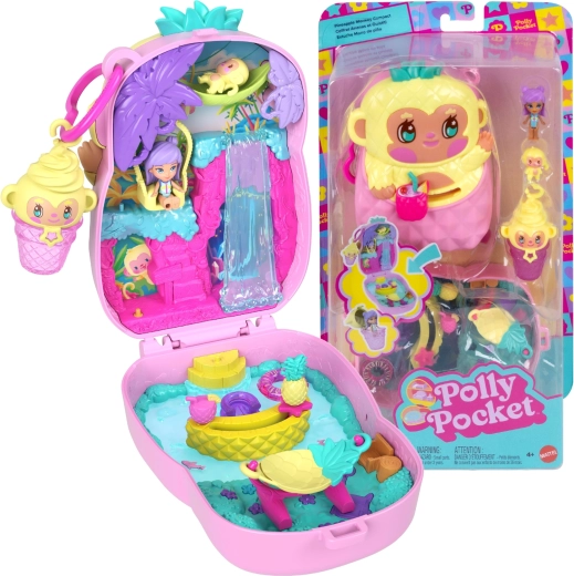 Polly Pocket monita piña – set de juego compacto con figuras y accesorios
