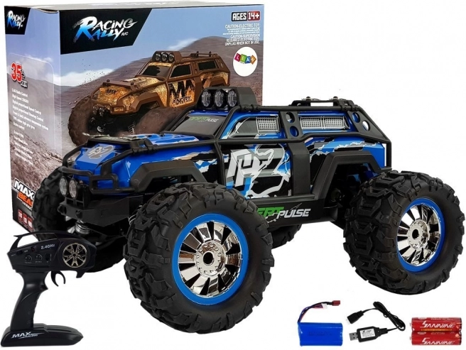Coche RC de carreras 1:18 azul off-road 35 km/h