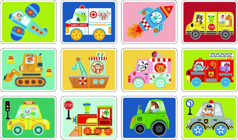 Divertidos motivos de medios de transporte