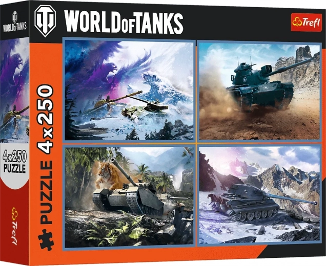 Puzzle Trefl World of Tanks gran batalla 4×250 piezas