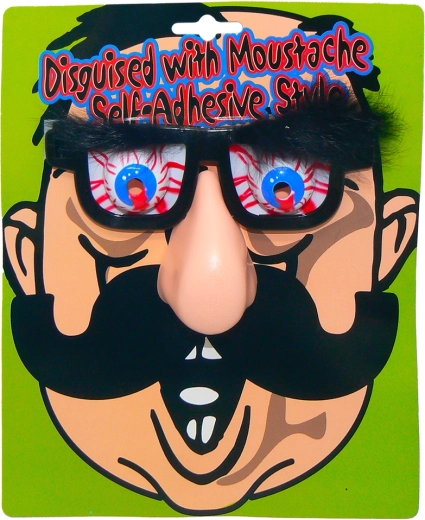 Gafas divertidas con nariz grande y cejas pobladas