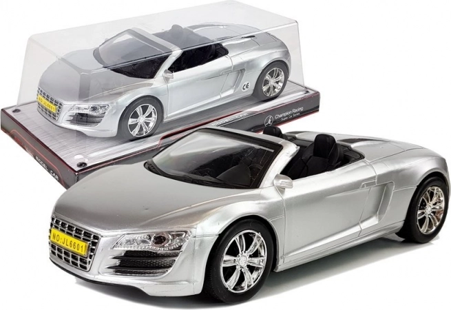 Coche Cabriolet con Tracción por Fricción Plateado 1:18