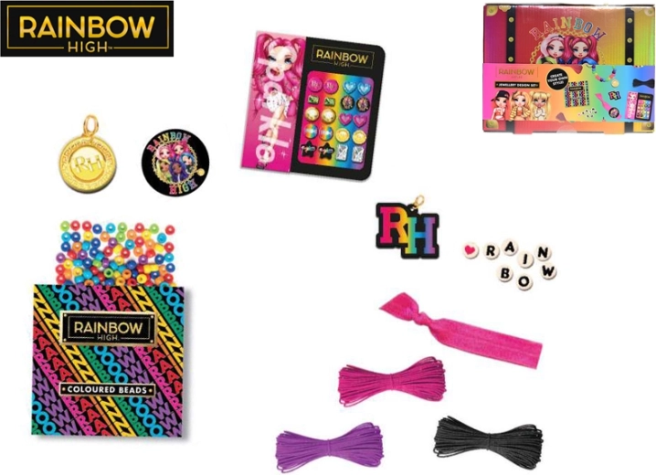 Set creativo Rainbow High para hacer joyas en una caja de almacenamiento