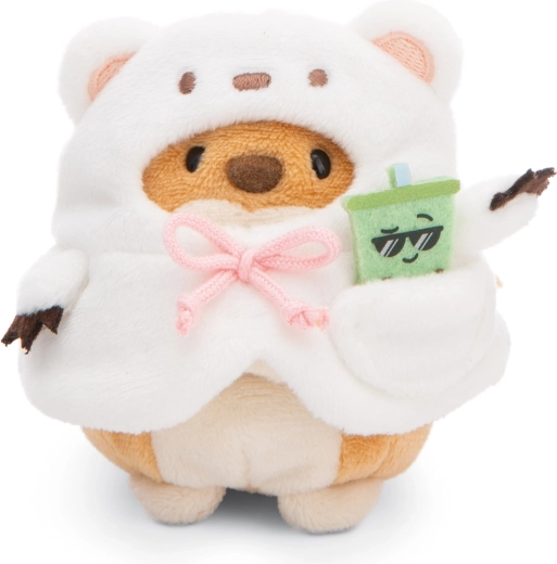 Nici MyMochi perrita Hiro 8 cm con disfraz de oso polar y bubble tea, set de regalo