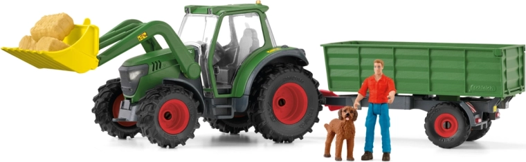 Tractor Schleich con remolque
