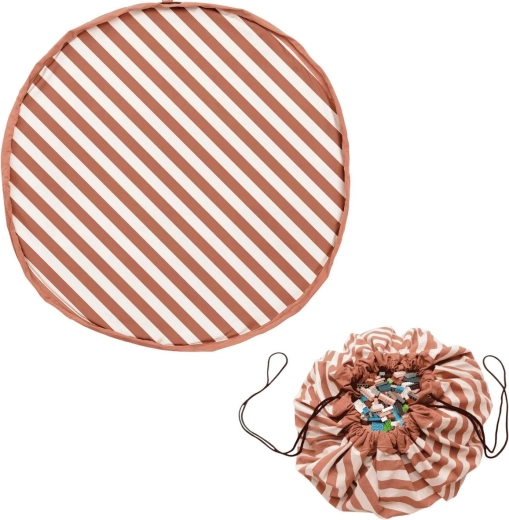 Play&Go Noomad original manta de juego y saco para juguetes Stripes brown