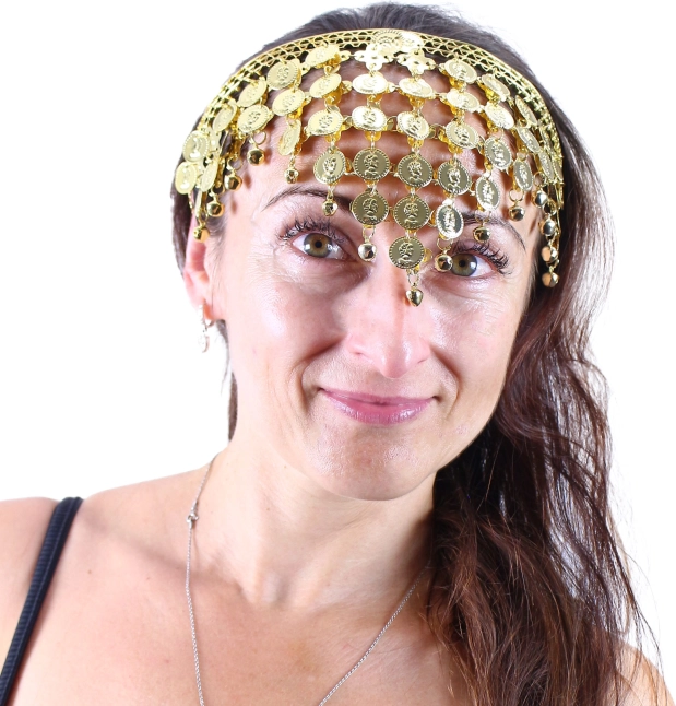 Diadema oriental con monedas doradas