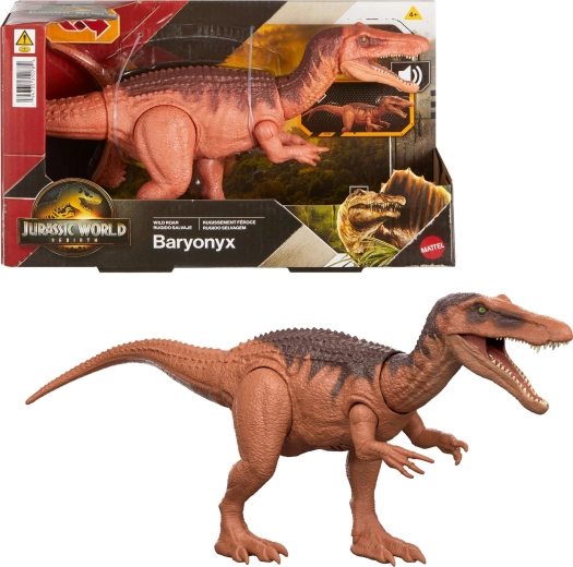 Figura de dinosaurio Baryonyx JURASSIC WORLD Rebirth Wild Roar con sonido 18 cm
