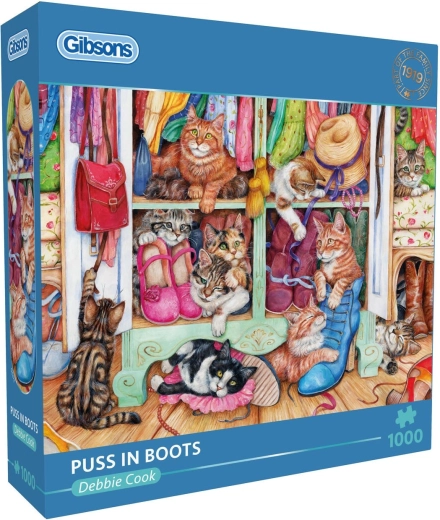 Puzzle Gibsons Gatos con botas 1000 piezas