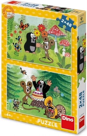 Puzzle Dino Krtek – Fiesta 2×48 piezas