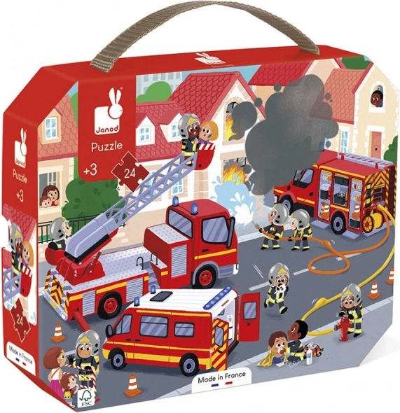 Puzle en maletín bomberos 24 piezas