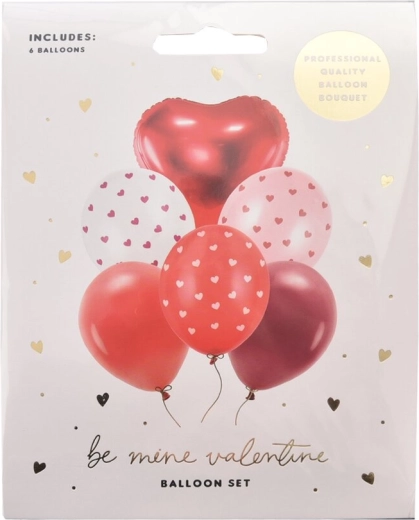 Set de globos de San Valentín (mix de látex y foil) 6 uds