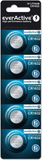 Baterías de litio EverActive CR1632 - 5 unidades en blíster