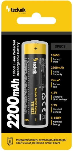 Batería recargable Technik TR1822 18650 2200 mAh 3,7 V