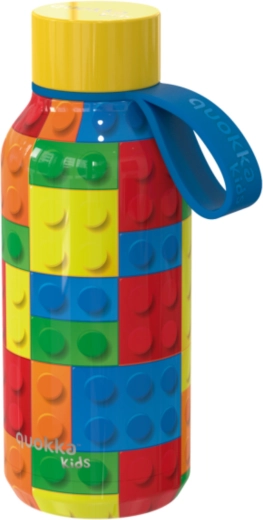 Botella térmica de acero inoxidable Quokka Kids solid color bricks con asa, 330 ml