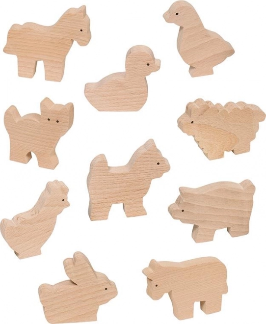 Figuras de madera de la granja