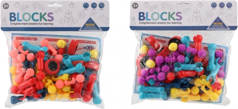 Juego de construcción de bloques de plástico de colores