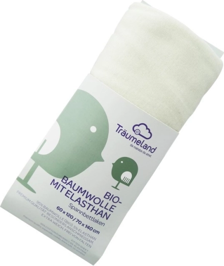 Sábana Träumeland de algodón orgánico con elastano 40 × 90 cm, menta