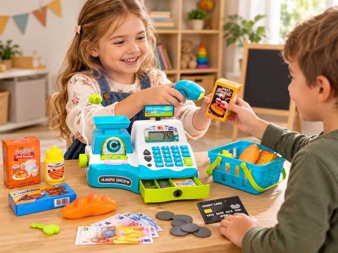 Numerosos accesorios para jugar a las tiendas