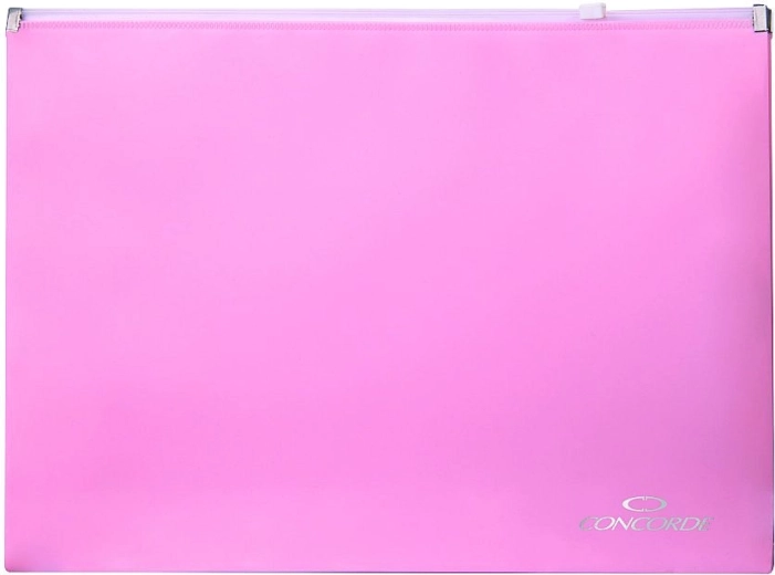Carpeta portadocumentos con cremallera A4 rosa pastel CONCORDE