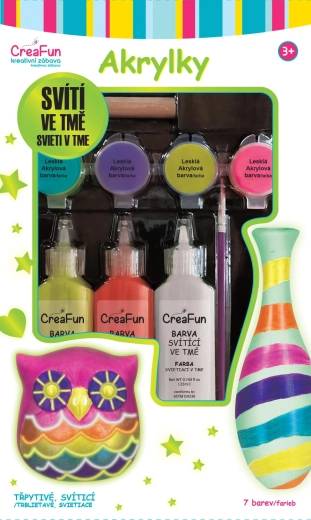 CreaFun pinturas acrílicas brillantes – set de 7 colores