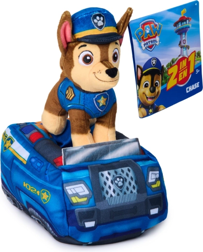 2 en 1: Chase de peluche y cochecito de policía suave
