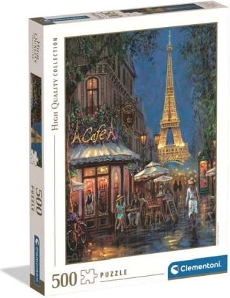 Puzzle Clementoni Noche en el café junto a la Torre Eiffel, 500 piezas