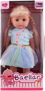 Muñeca caminante con vestido azul 40 cm