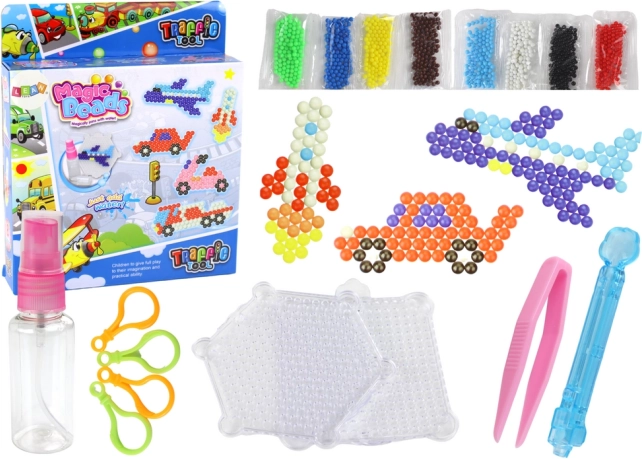 Cuentas de agua DIY – 8 colores, motivos de transporte