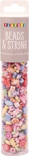 Playbox cuentas pastel en tubo, 350 uds.