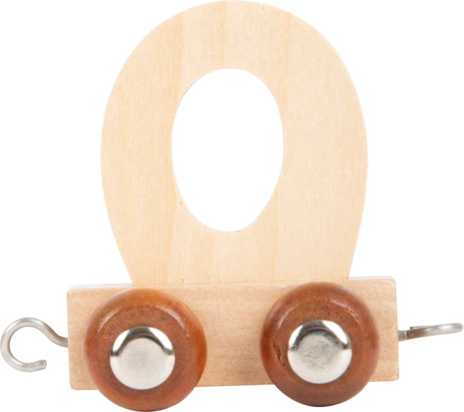 Vagón de madera con la letra O para vías de tren small foot