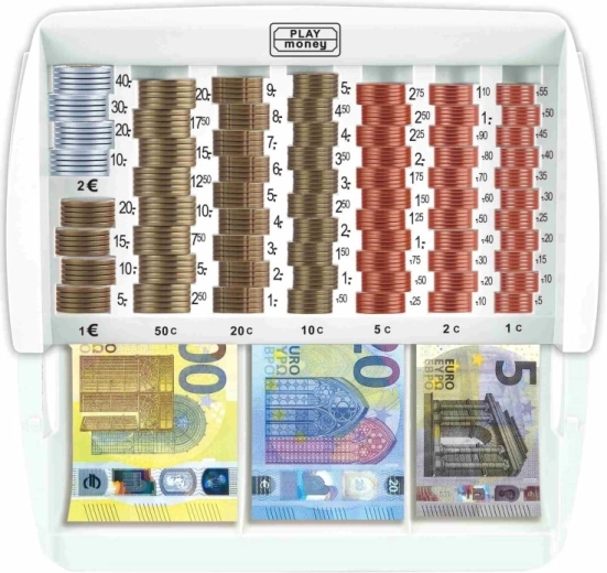 Monedas de euro ordenadas claramente