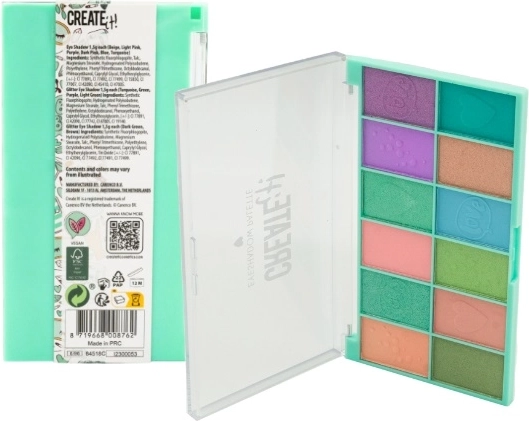 Create it! paleta de sombras de ojos color menta, 12 tonos