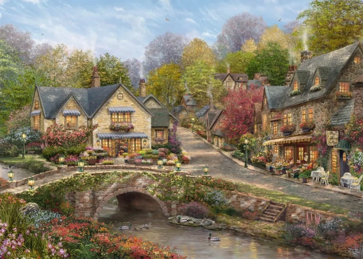 Puzzle Schmidt Verano en Cobblestone Village 2000 piezas