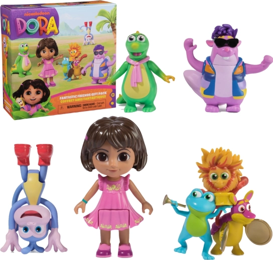 Dora explora el mundo – set de figuras de amigos fantásticos, 5 figuras