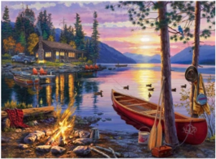 Pintura con diamantes Relax junto al lago 30 × 40 cm