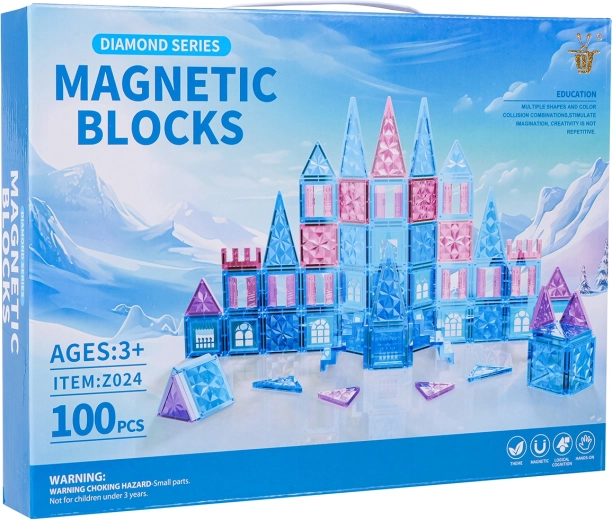 Construcción magnética ICE SNOW, 100 piezas