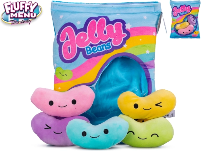 Fluffy Menu judías de gelatina – set de peluche con cojín para bebés